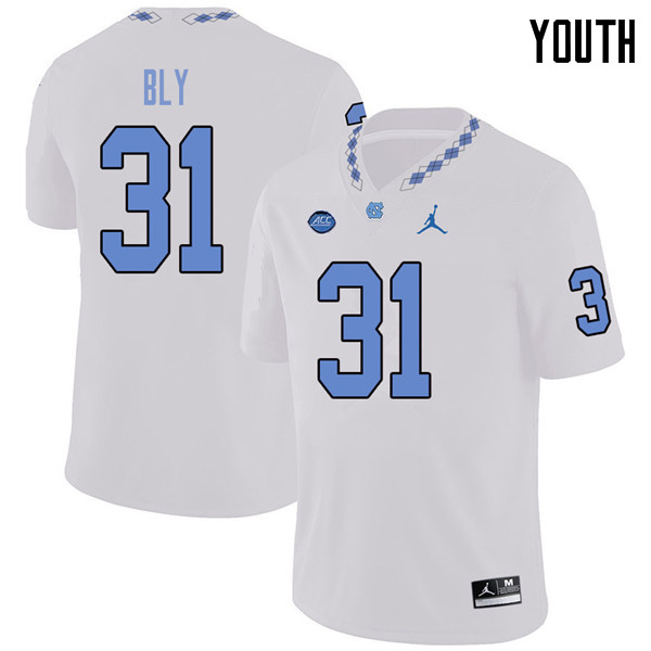 Jordan Brand Youth #31 Dre Bly North Carolina Tar Heels College Football Jerseys Sale-White